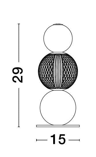 Lampe à poser Brille dorée, H 29 cm