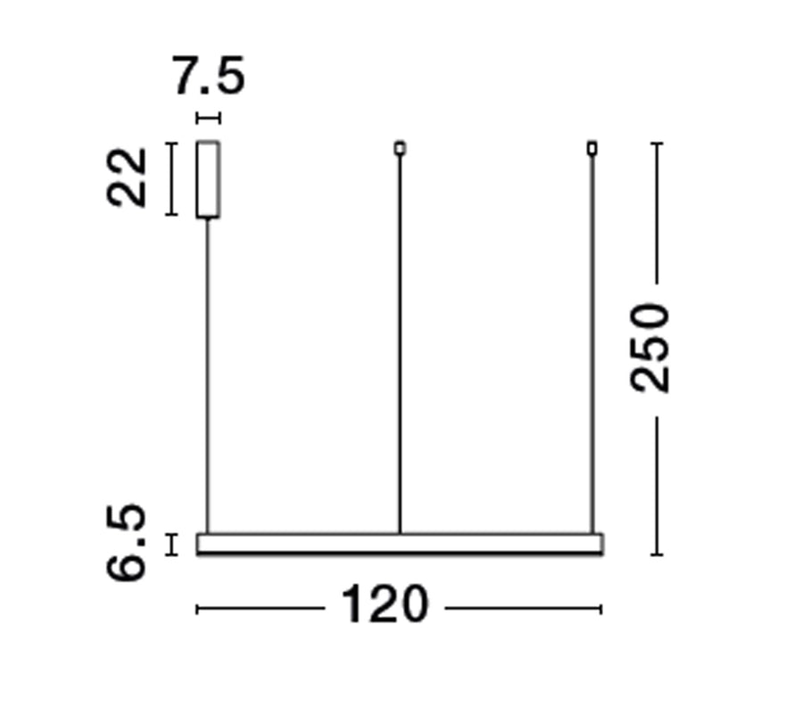 Suspension Motif noire, H 250 cm (9530201)