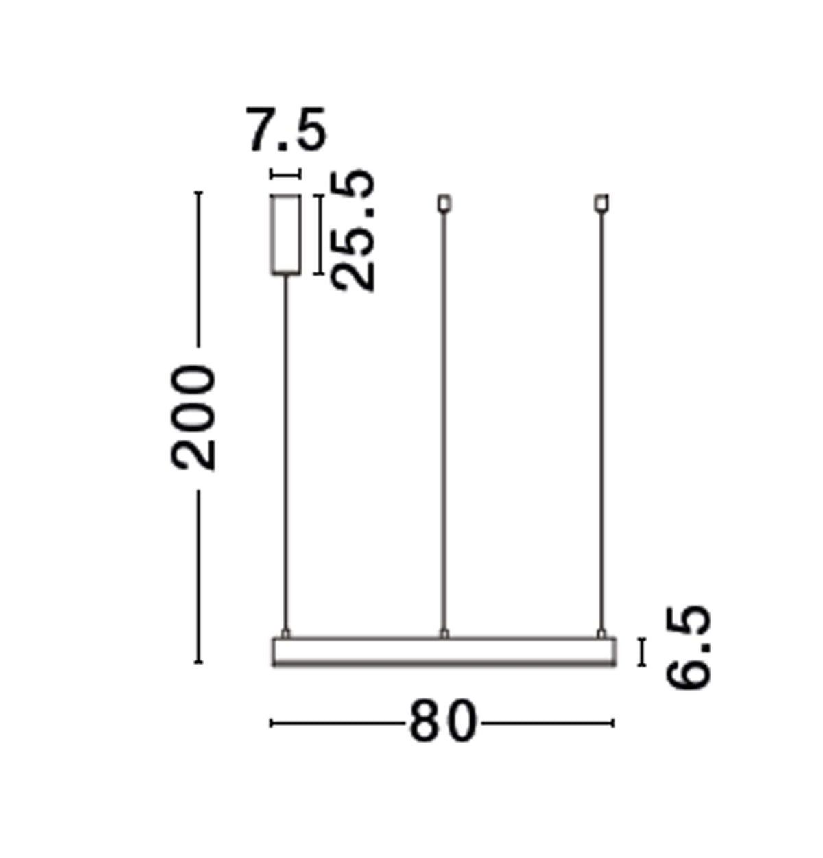 Suspension Motif noire, H 200 cm (9530213)