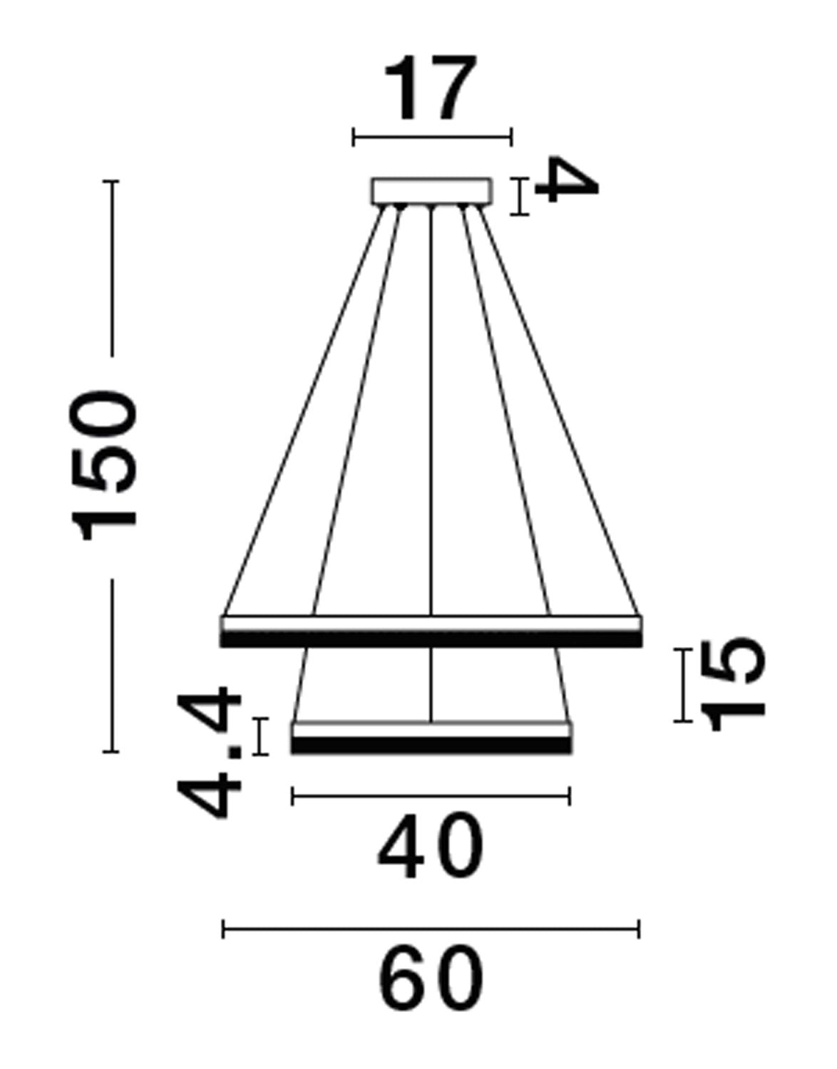 Suspension Adria laiton, H 150 cm (9530230)