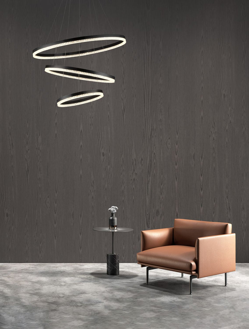 Suspension Adria noire, H 300 cm
