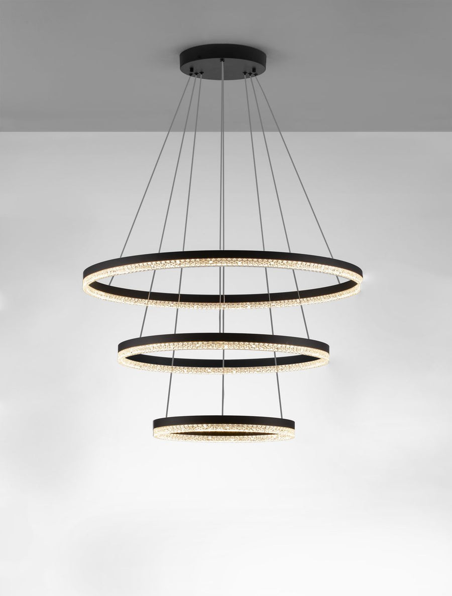 Suspension Adria noire, H 300 cm