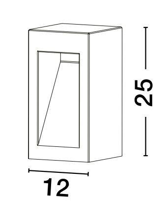 Borne extérieure Barco grise, verre, H 25 cm