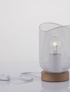 Lampe à poser Lyron bois et blanche