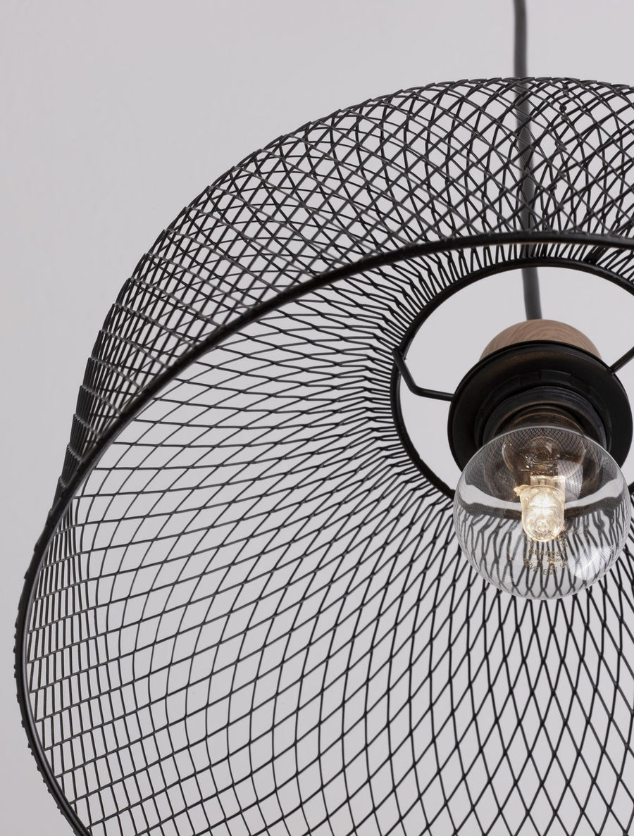 Suspension Lyron noire, bois