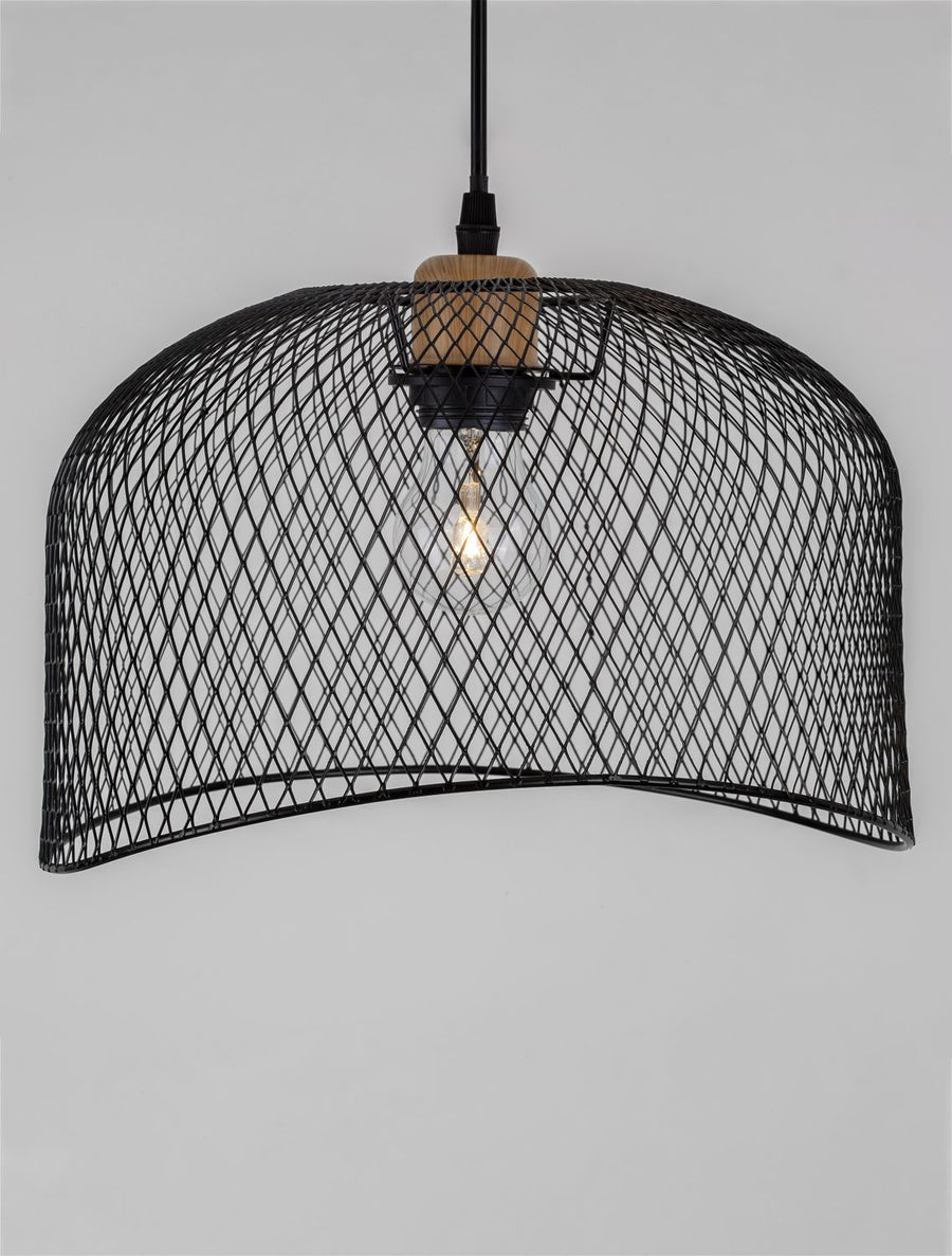 Suspension Lyron noire, bois
