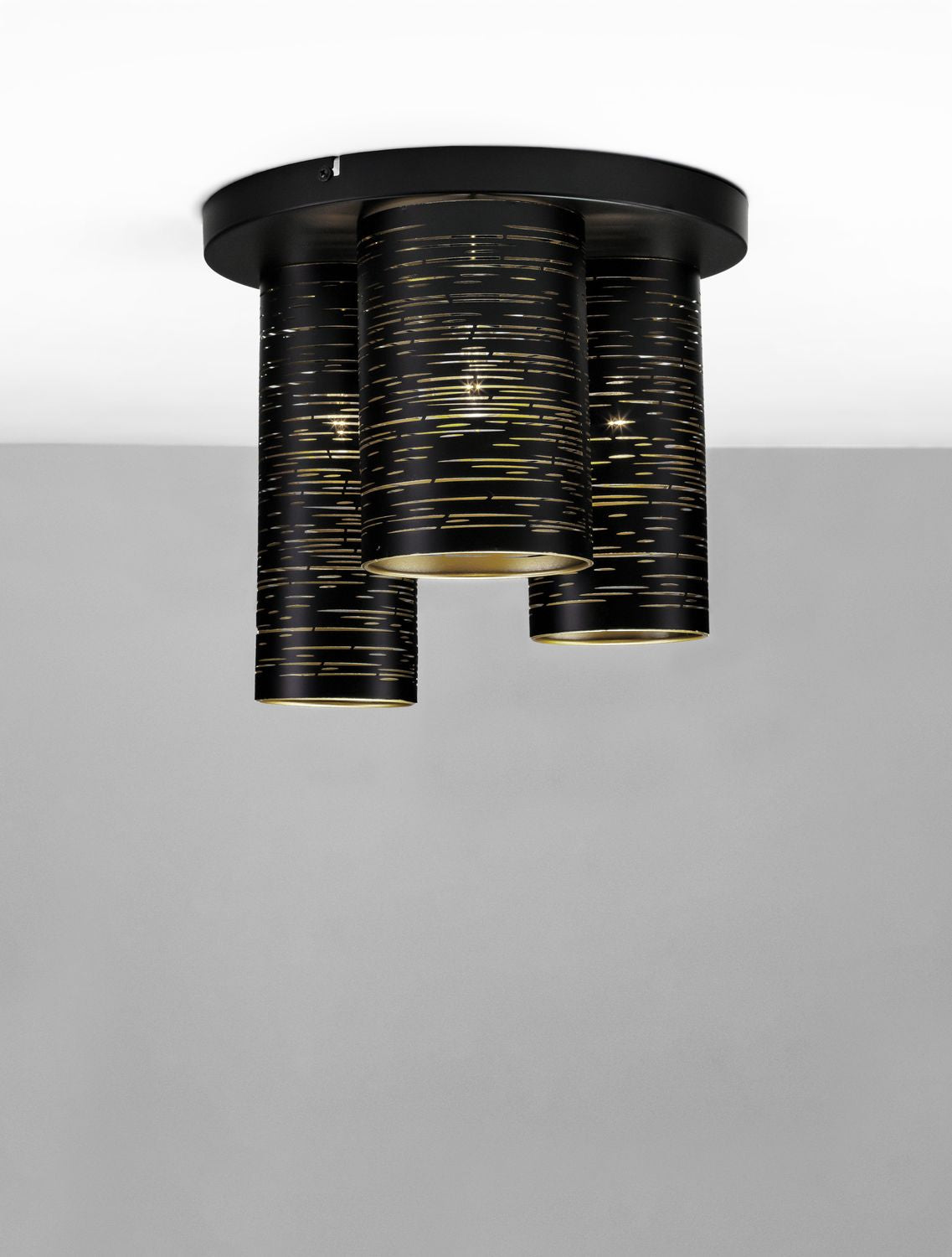 Plafonnier Zane 3 lumières noir