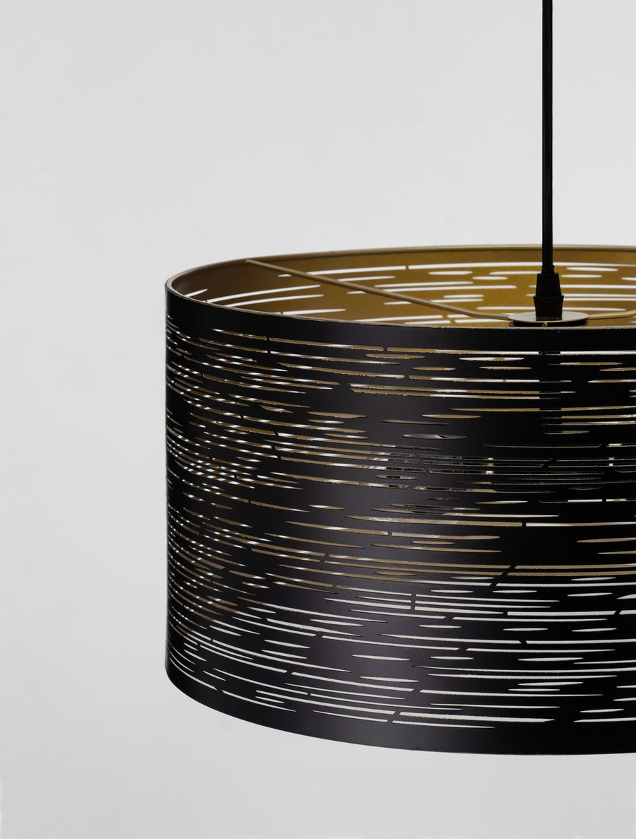 Suspension Zane 2 lumières noire