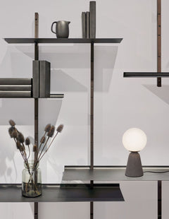 Lampe à poser Zero grise, verre