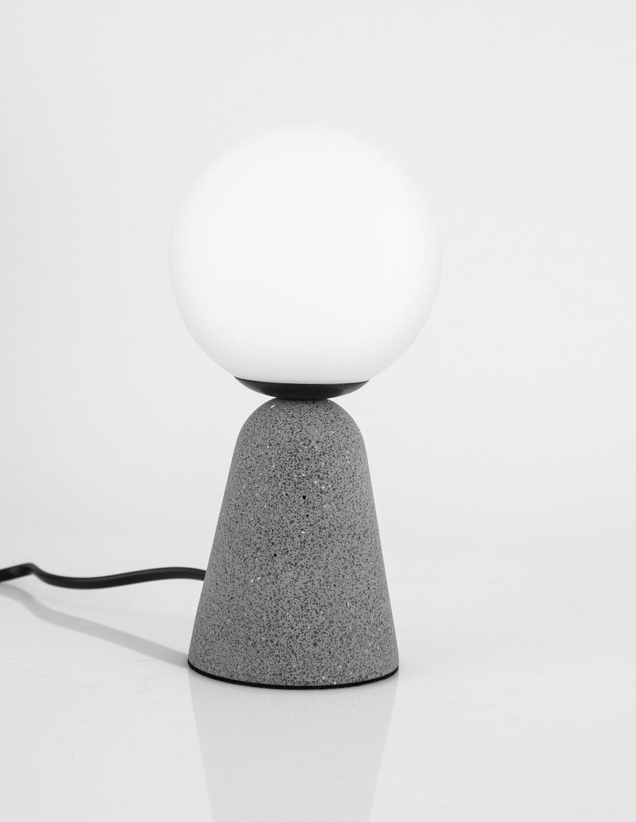Lampe à poser Zero grise, verre