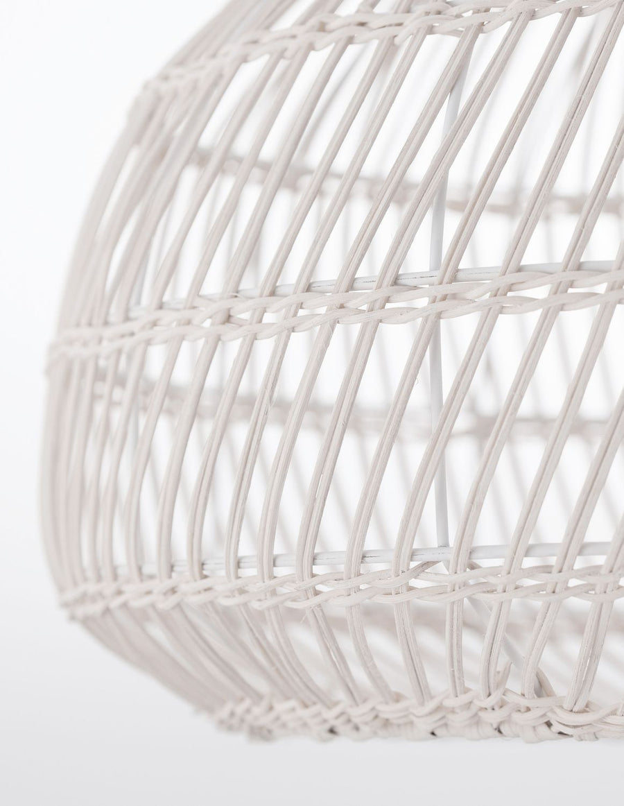 Suspension Melody crème, rotin