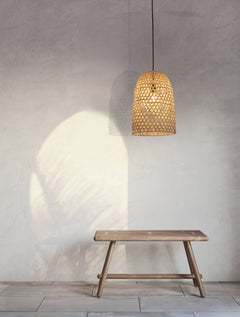 Suspension Aurora beige, rotin, H 190 cm