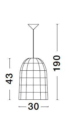 Suspension Aurora beige, rotin, H 190 cm