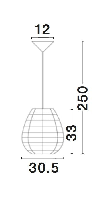 Suspension Griffin marron, rotin