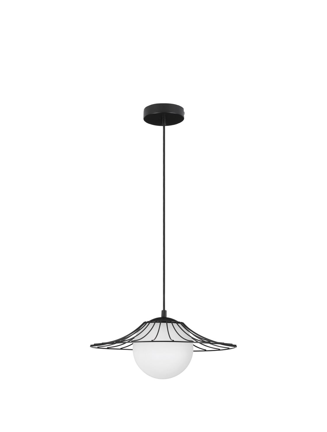 Suspension FLY noire, verre