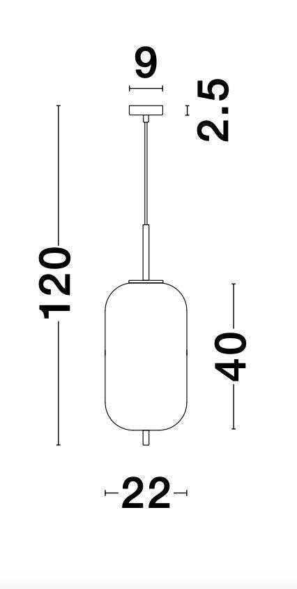 Suspension Lato dorée, verre (9624062)