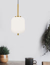 Suspension Lato dorée et blanche, verre (9624065)