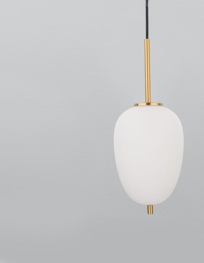 Suspension Lato dorée et blanche, verre (9624066)