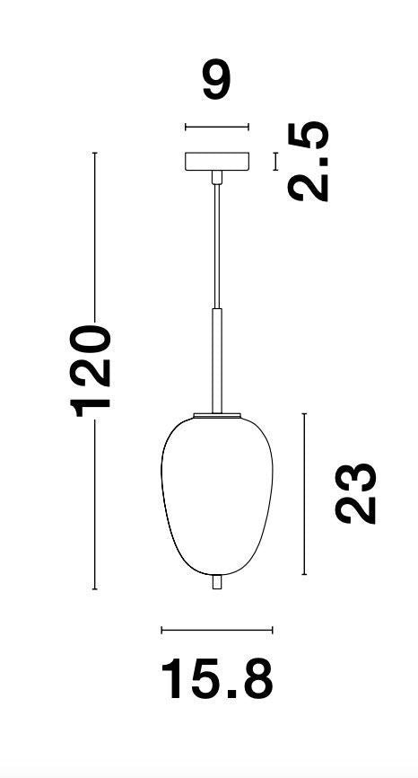 Suspension Lato dorée et blanche, verre (9624066)