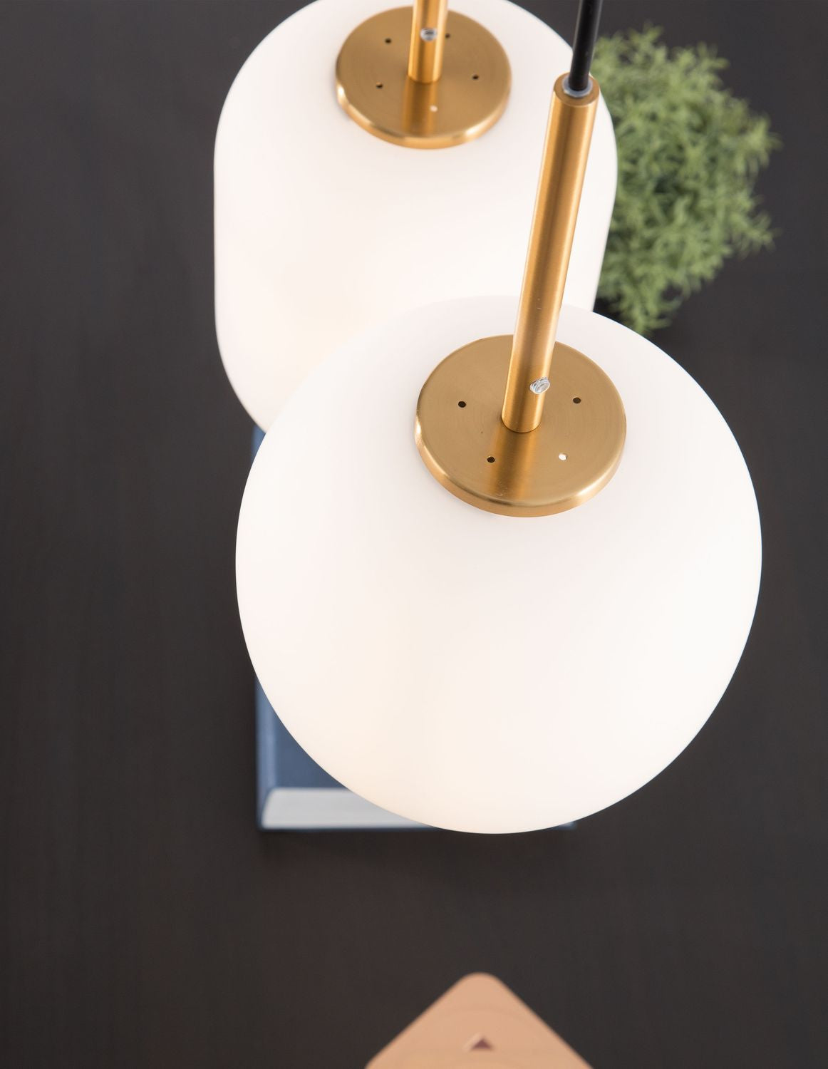 Suspension Lato 3 lumières dorée, verre (9624067)