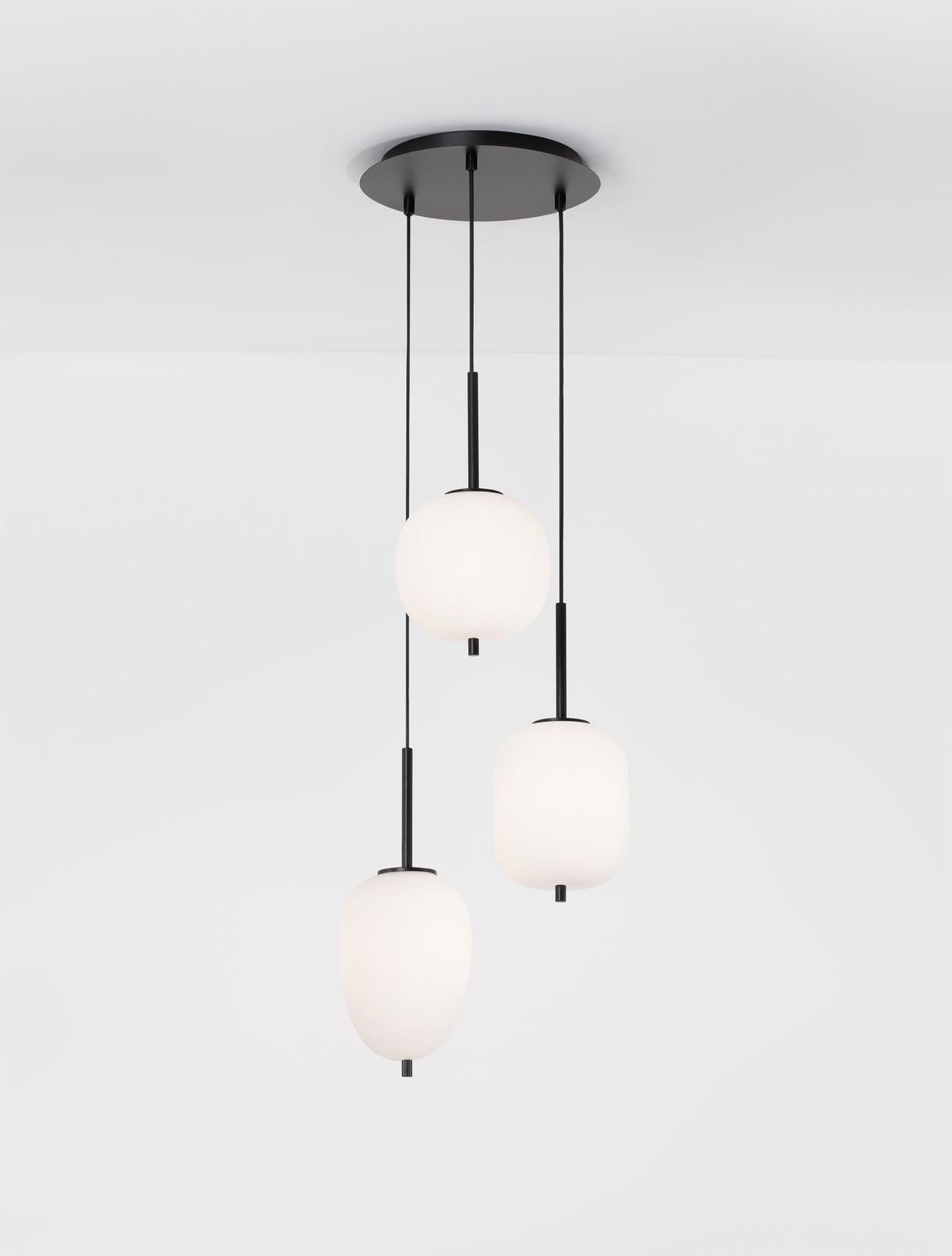 Suspension Lato 3 lumières noire, verre (9624078)