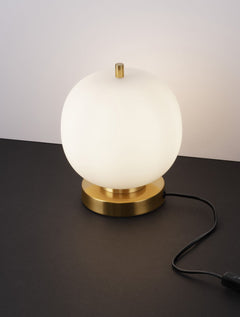 Lampe à poser Lato dorée, verre, H 22,5 cm