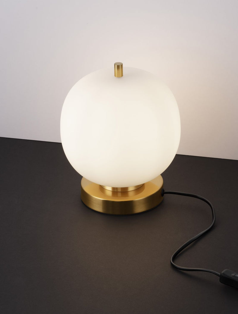 Lampe à poser Lato dorée, verre, H 22,5 cm