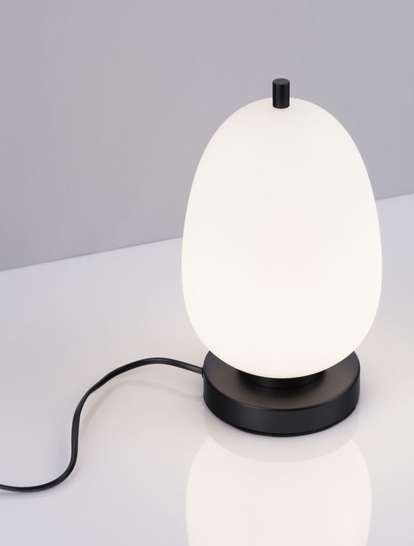 Lampe à poser Lato noire, verre, H 28 cm