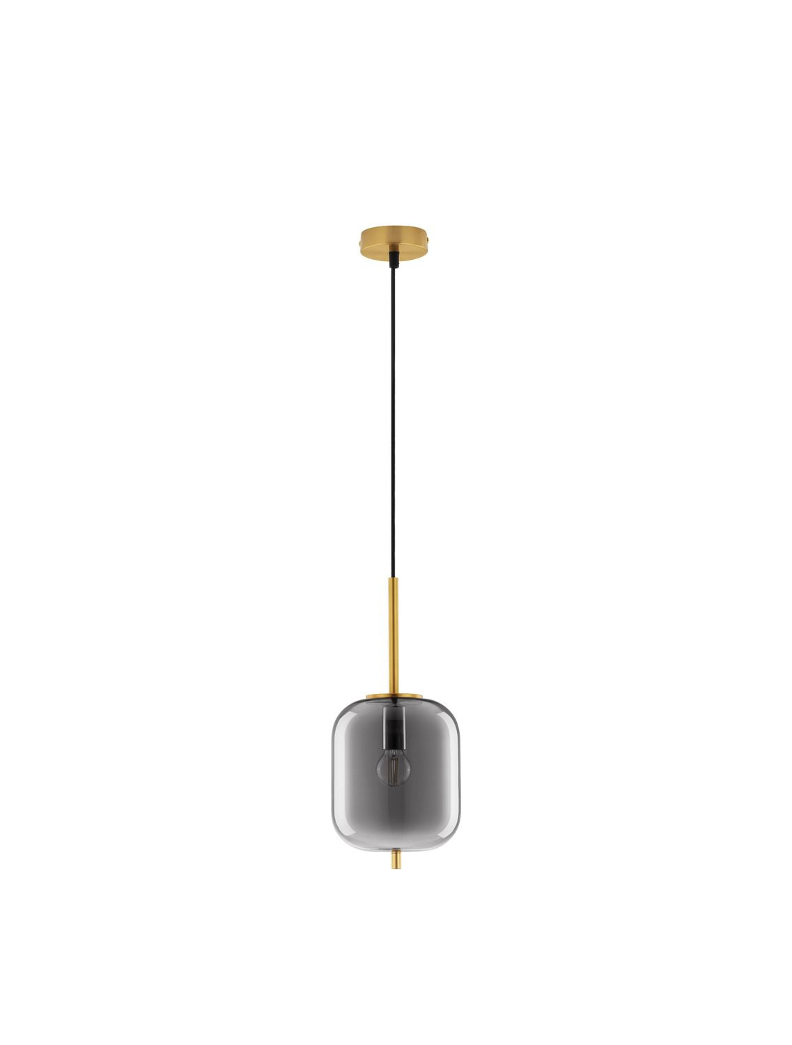 Suspension Lato dorée et fumée, verre (9624097)