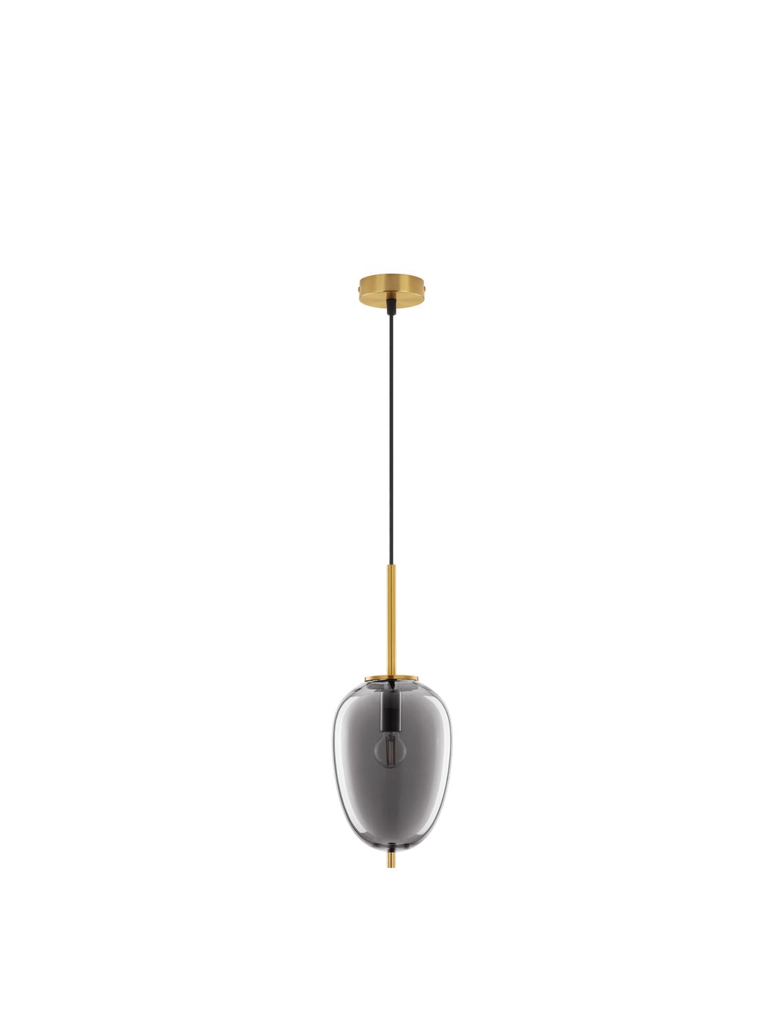 Suspension Lato dorée et fumée, verre (9624098)