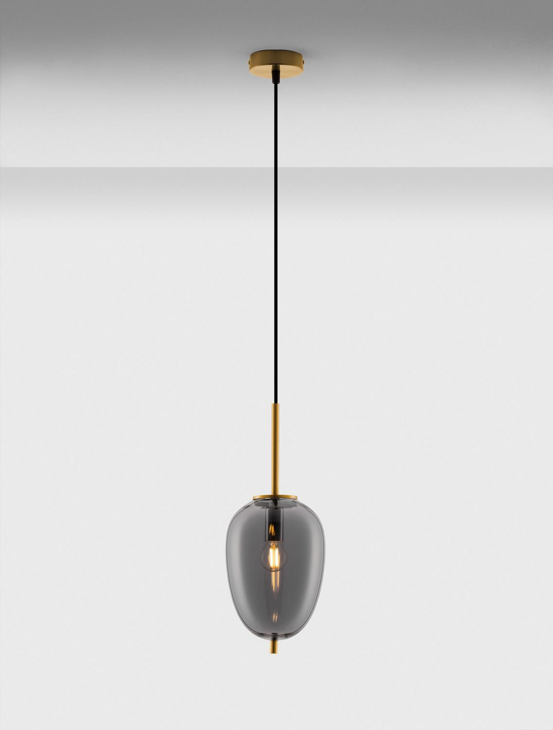 Suspension Lato dorée et fumée, verre (9624098)