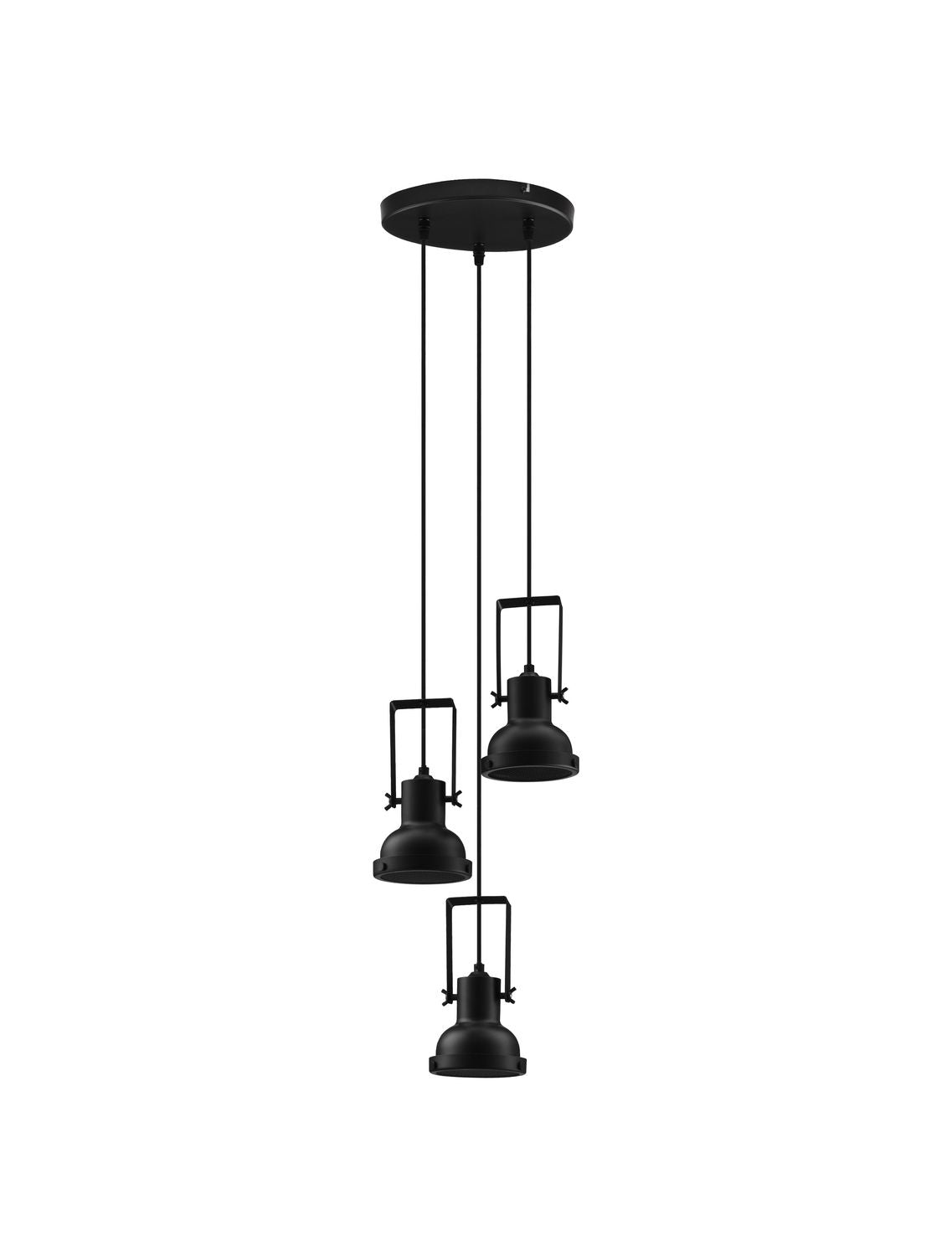 Suspension Ruvi 3 lumières noire