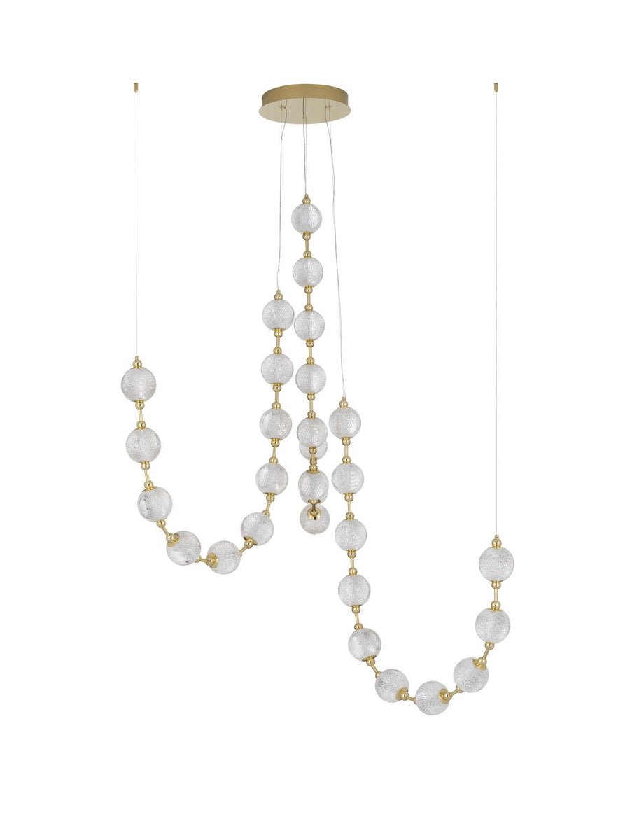 Suspension Brillante dorée, cristal