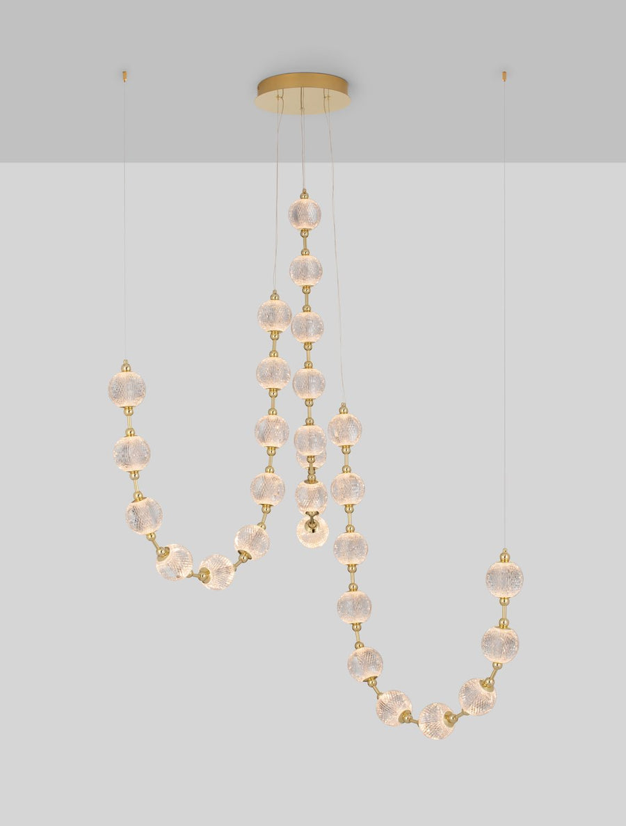 Suspension Brillante dorée, cristal