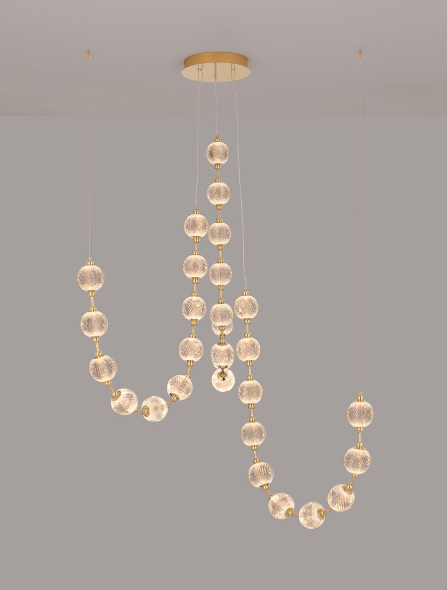 Suspension Brillante dorée, cristal