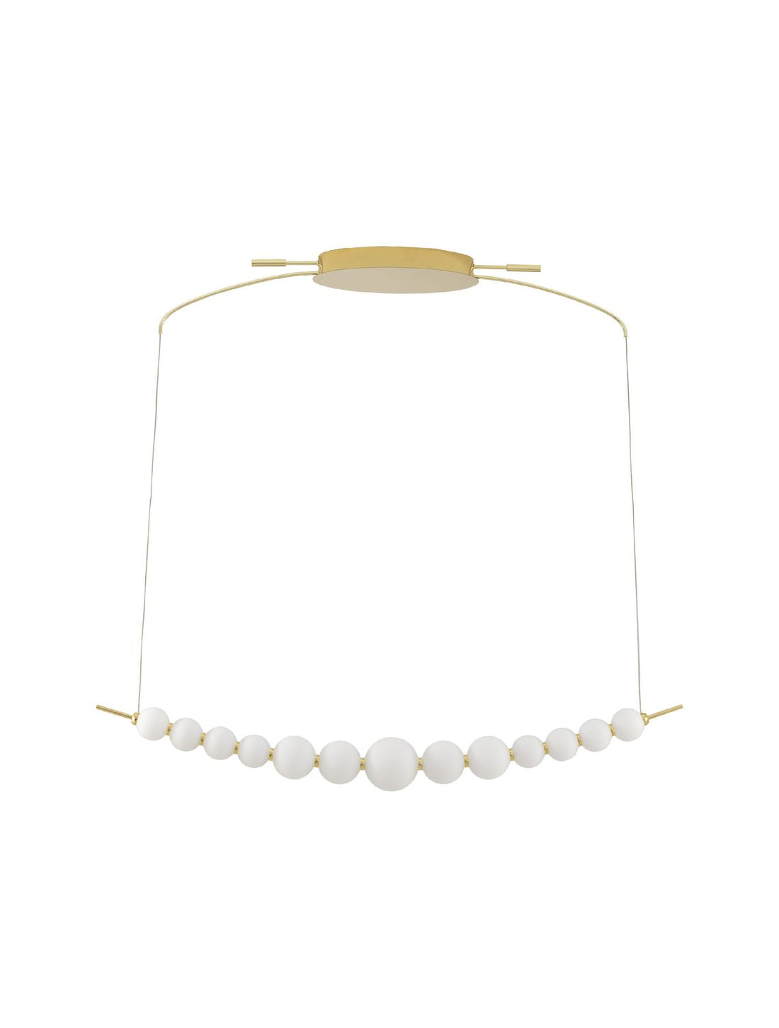 Suspension Perla dorée, verre, H 120 cm