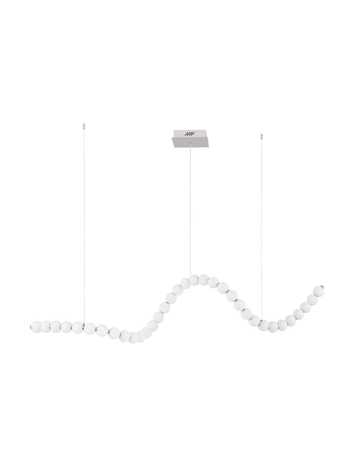 Suspension Perla chromée, verre, H 200 cm (9695206)