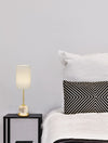 Lampe à poser Brille dorée, H 54 cm