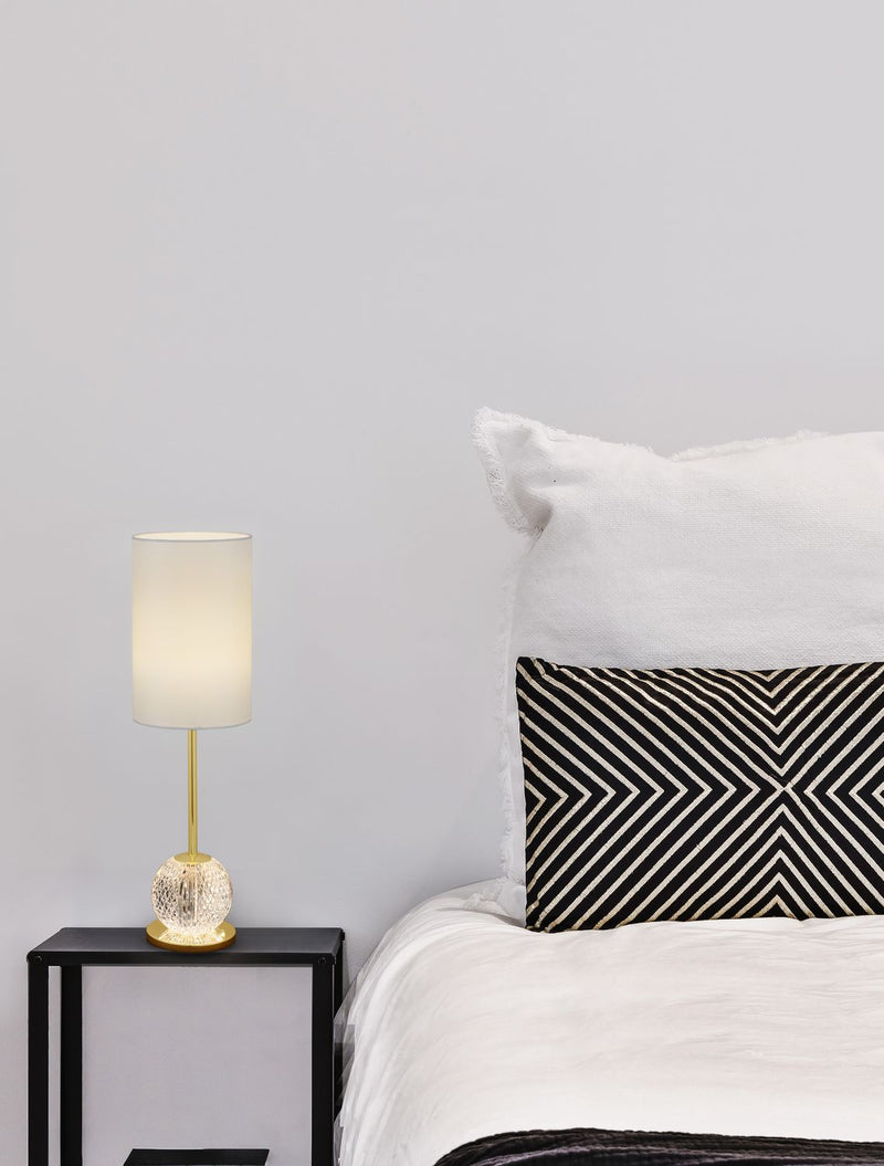 Lampe à poser Brille dorée, H 54 cm