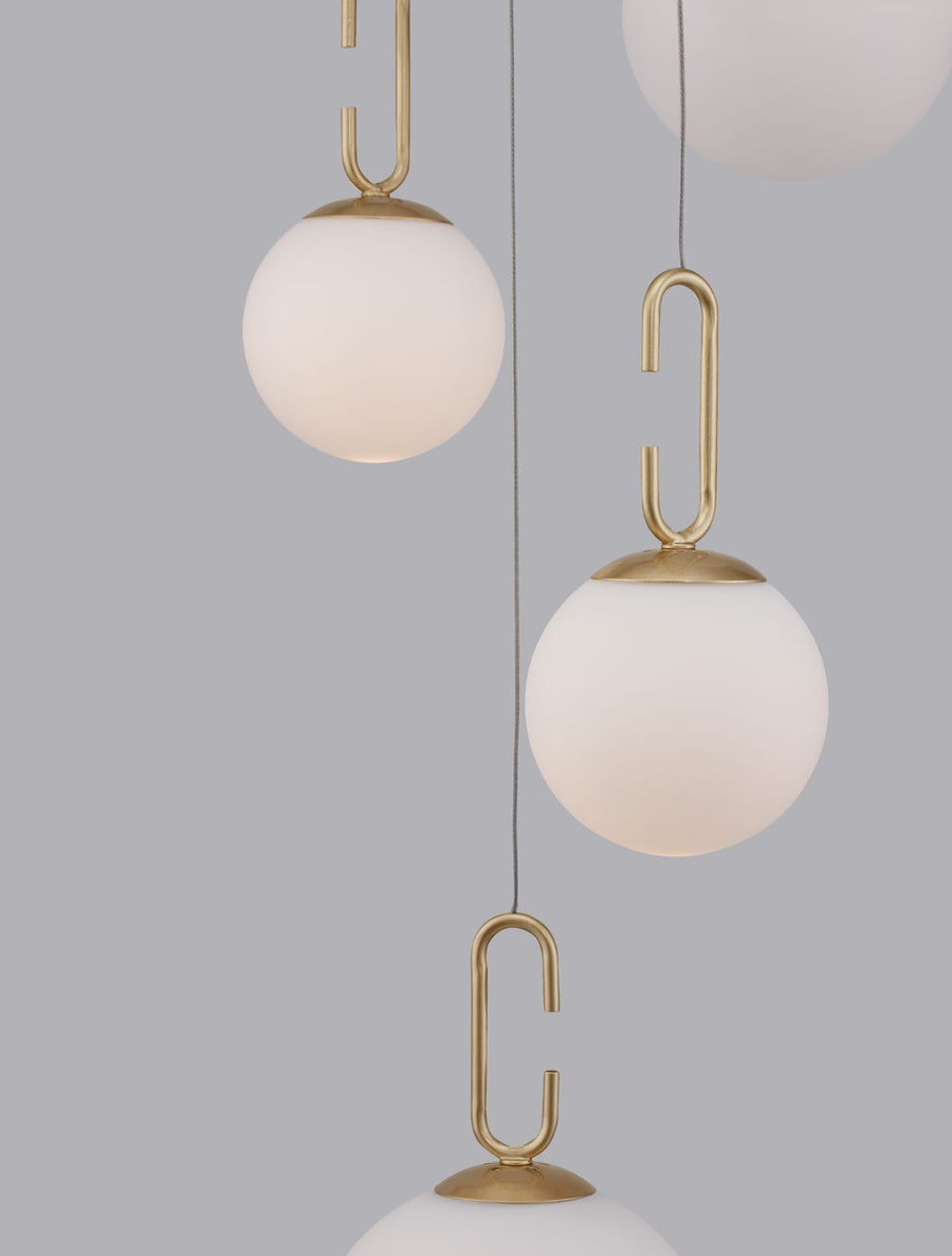 Suspension Hook dorée, verre, H 180 cm (9695222)
