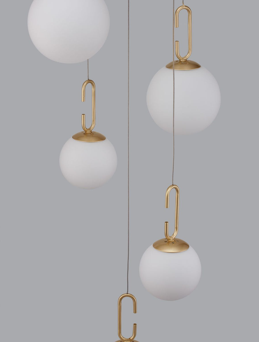 Suspension Hook dorée, verre, H 180 cm (9695222)