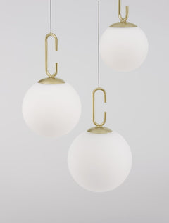Suspension Hook dorée, verre, H 180 cm (9695223)