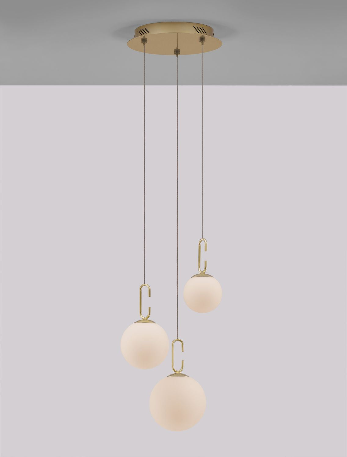 Suspension Hook dorée, verre, H 180 cm (9695223)