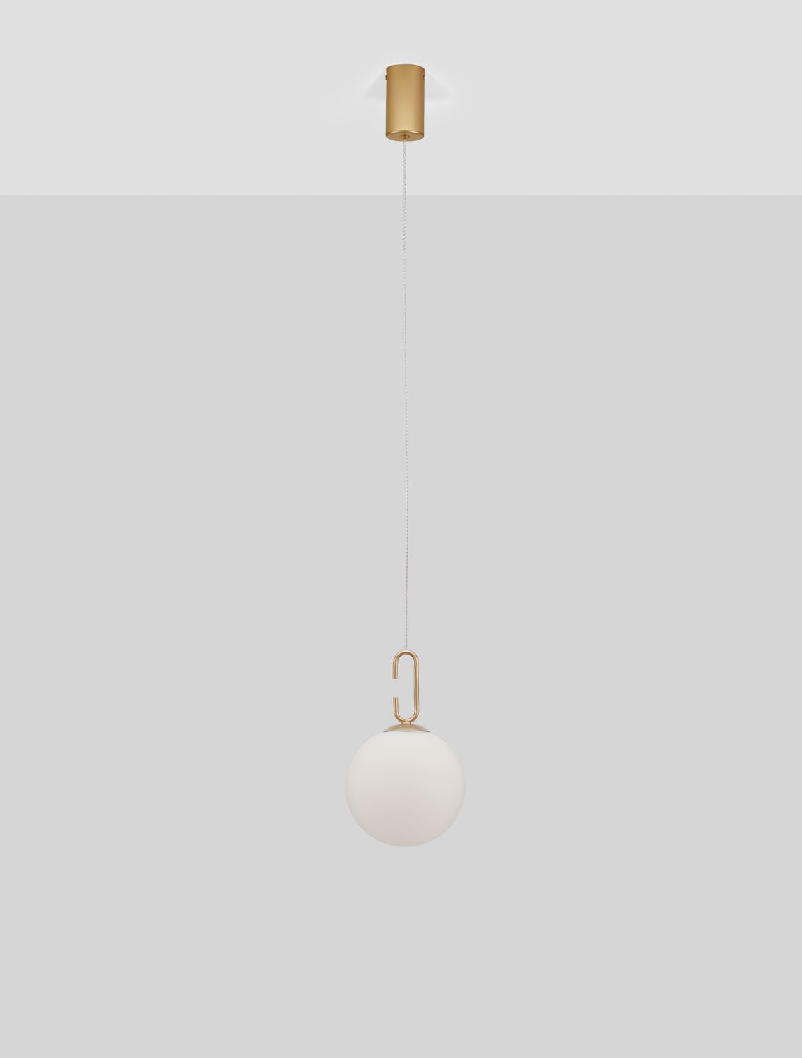 Suspension Hook dorée, verre, H 120 cm