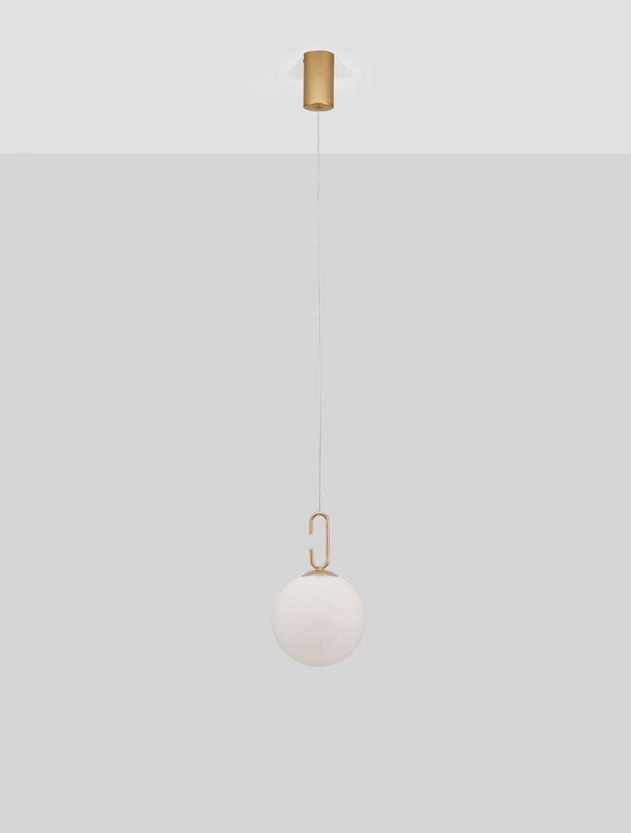 Suspension Hook dorée, verre, H 120 cm