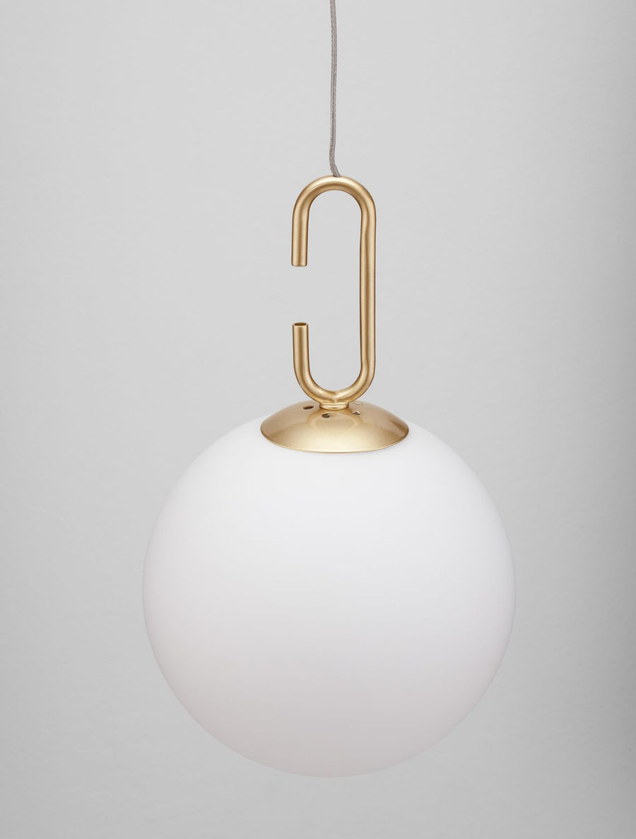 Suspension Hook dorée, verre, H 120 cm