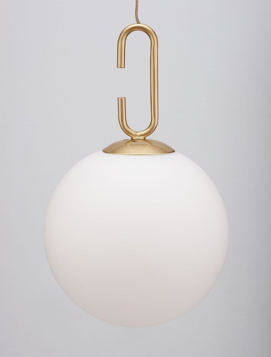 Suspension Hook dorée, verre, H 120 cm