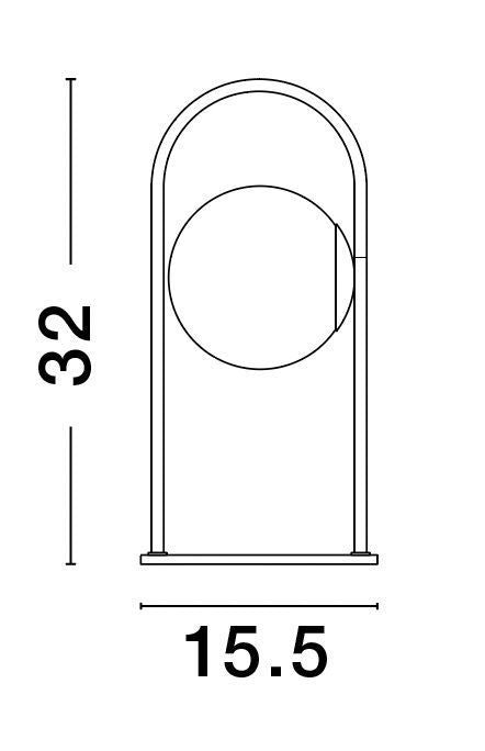 Lampe à poser Hook dorée, verre