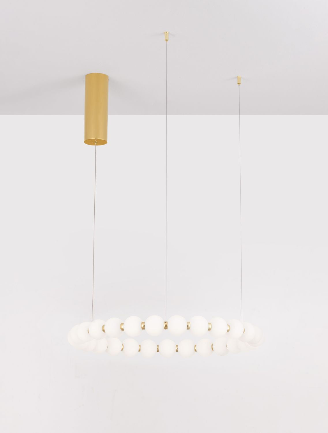 Suspension Perla dorée, verre, H 200 cm (9695230)