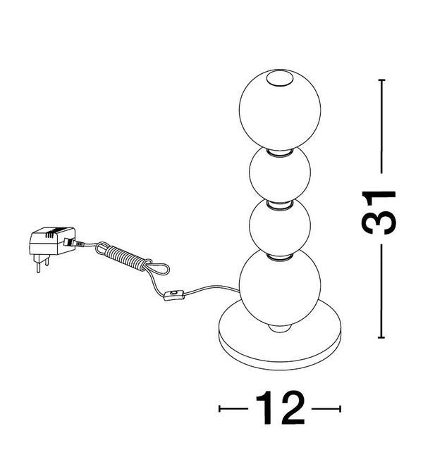 Lampe à poser Perla dorée, verre